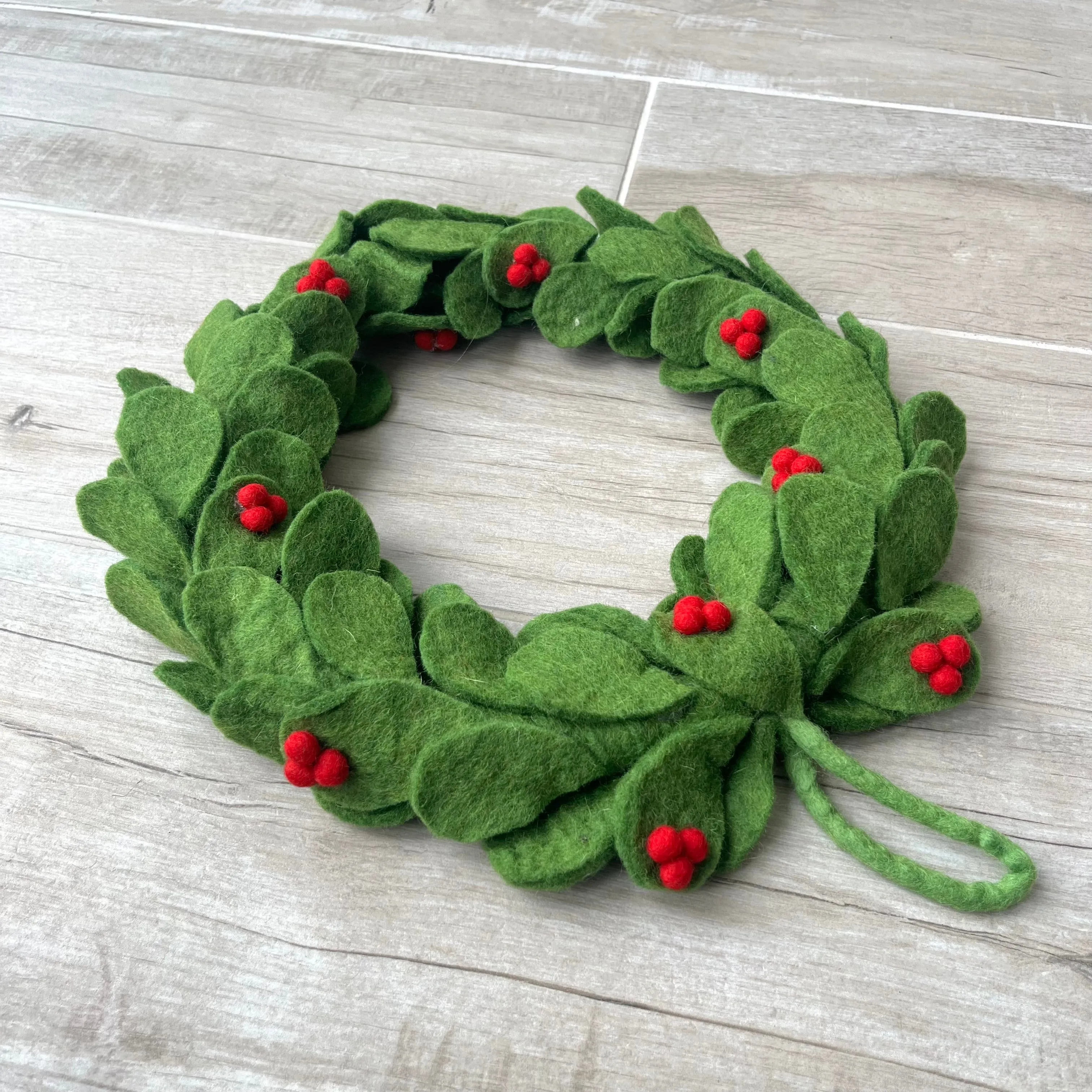 Holly Felt Wreath