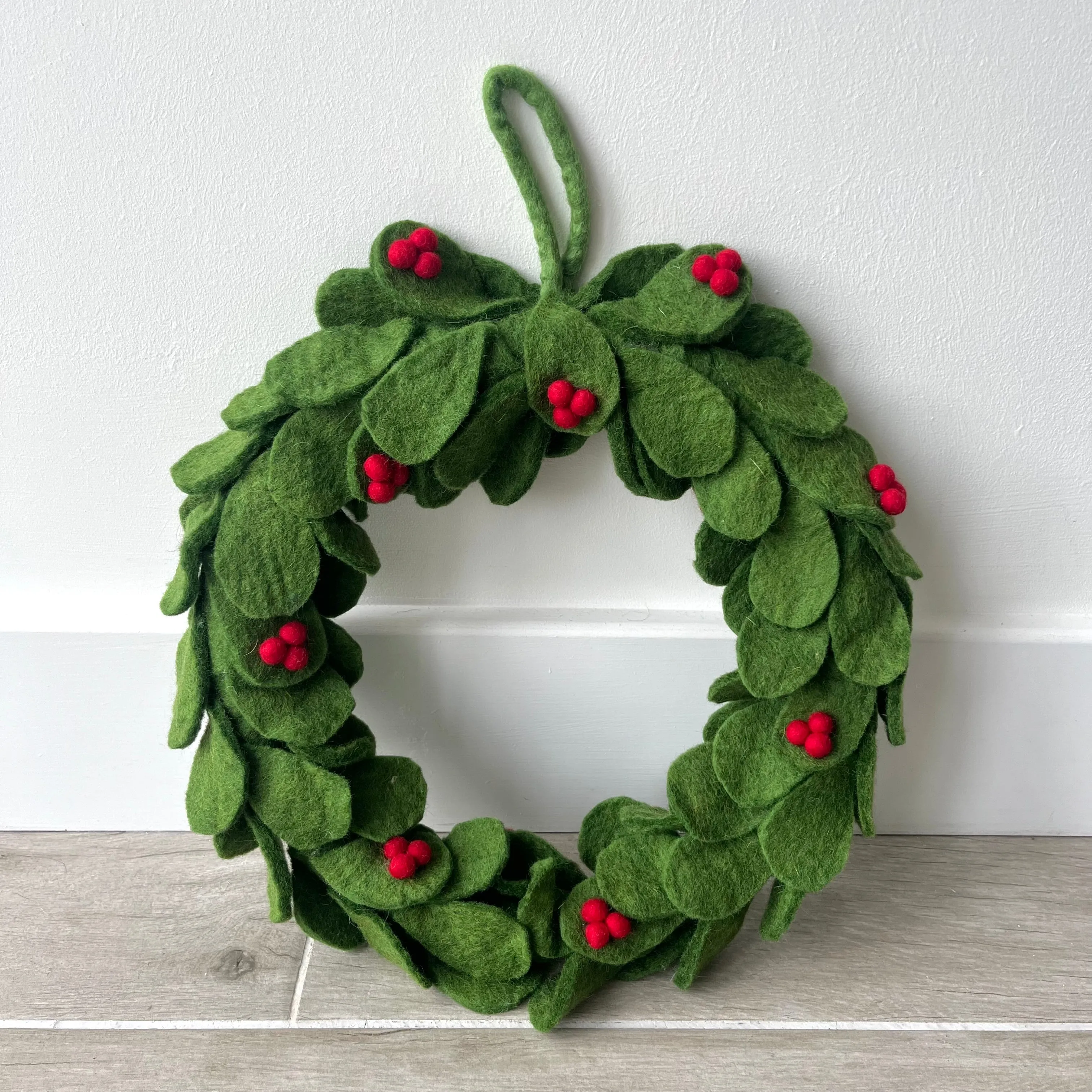 Holly Felt Wreath