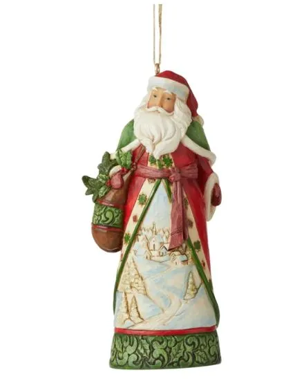 Jim Shore Santa with Winter Scene Ornaments