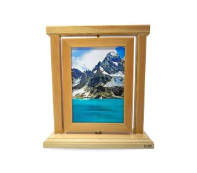 KAP Pinewood Rotating Photo Frame for Tabletop/Desk (5” X 7”)