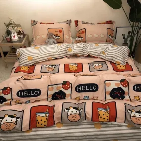 Kawaii Bubble Tea Bedding Set