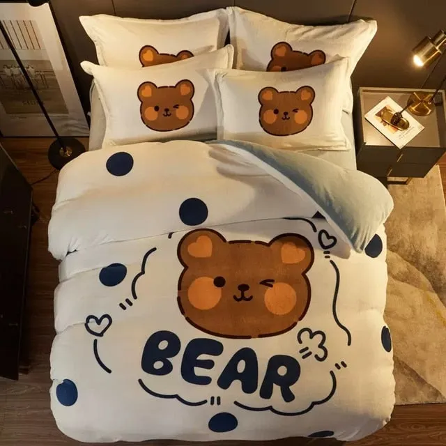 Kawaii Cute Bear Bedding Set