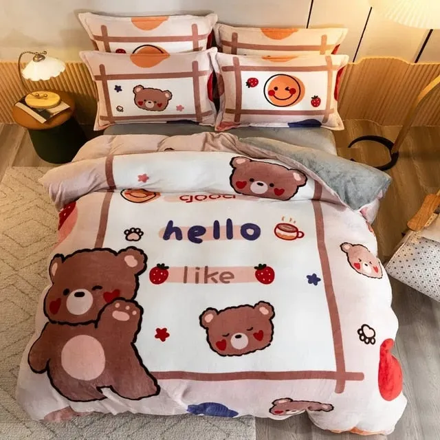 Kawaii Cute Bear Bedding Set