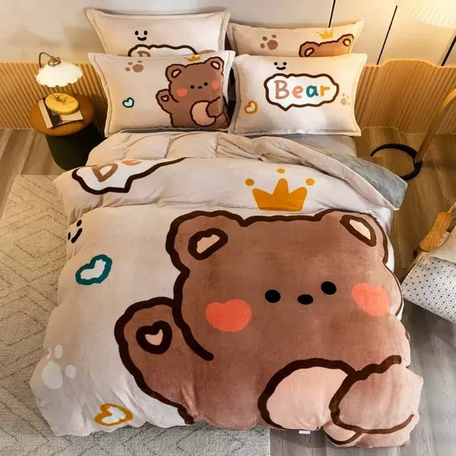 Kawaii Cute Bear Bedding Set