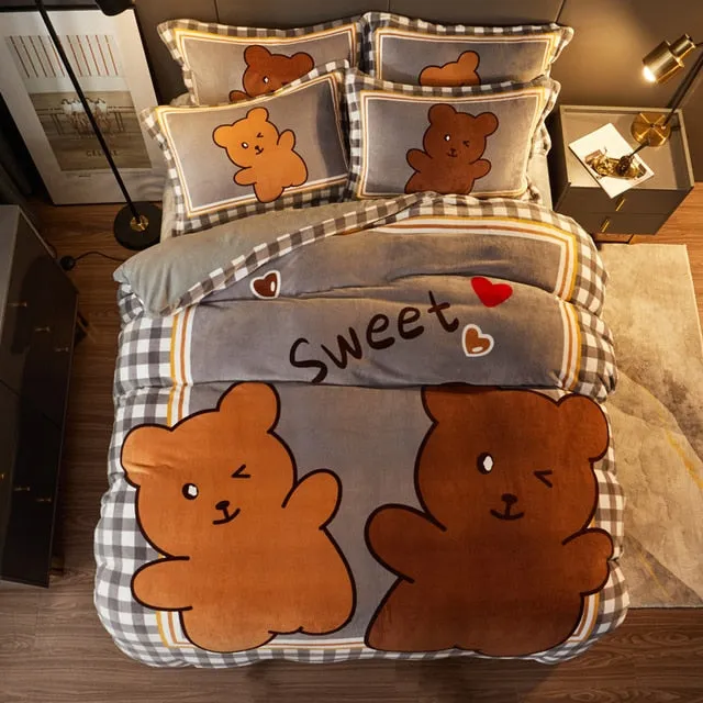 Kawaii Cute Bear Bedding Set
