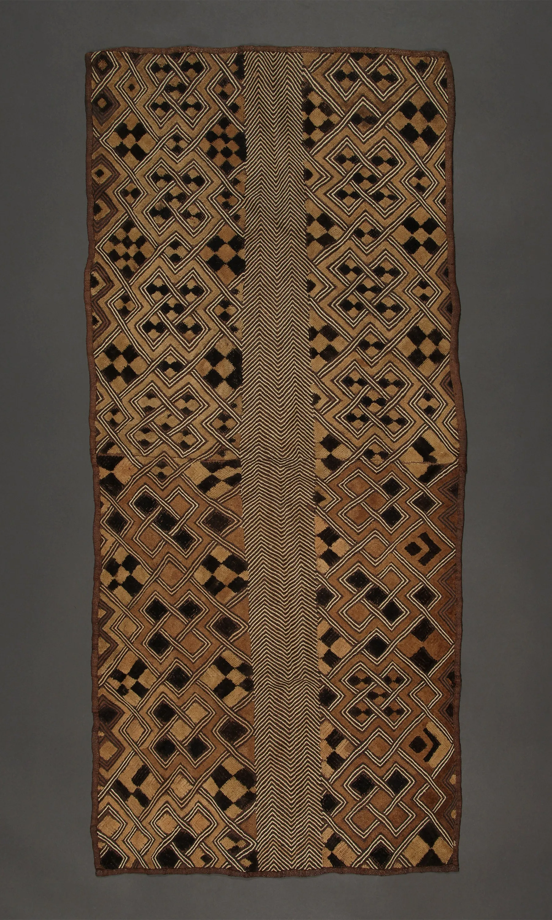 Kuba Shoowa Overskirt Textile, Cut-pile Embroidery, Raffia Cloth, Wall Decor,  African Tapestry
