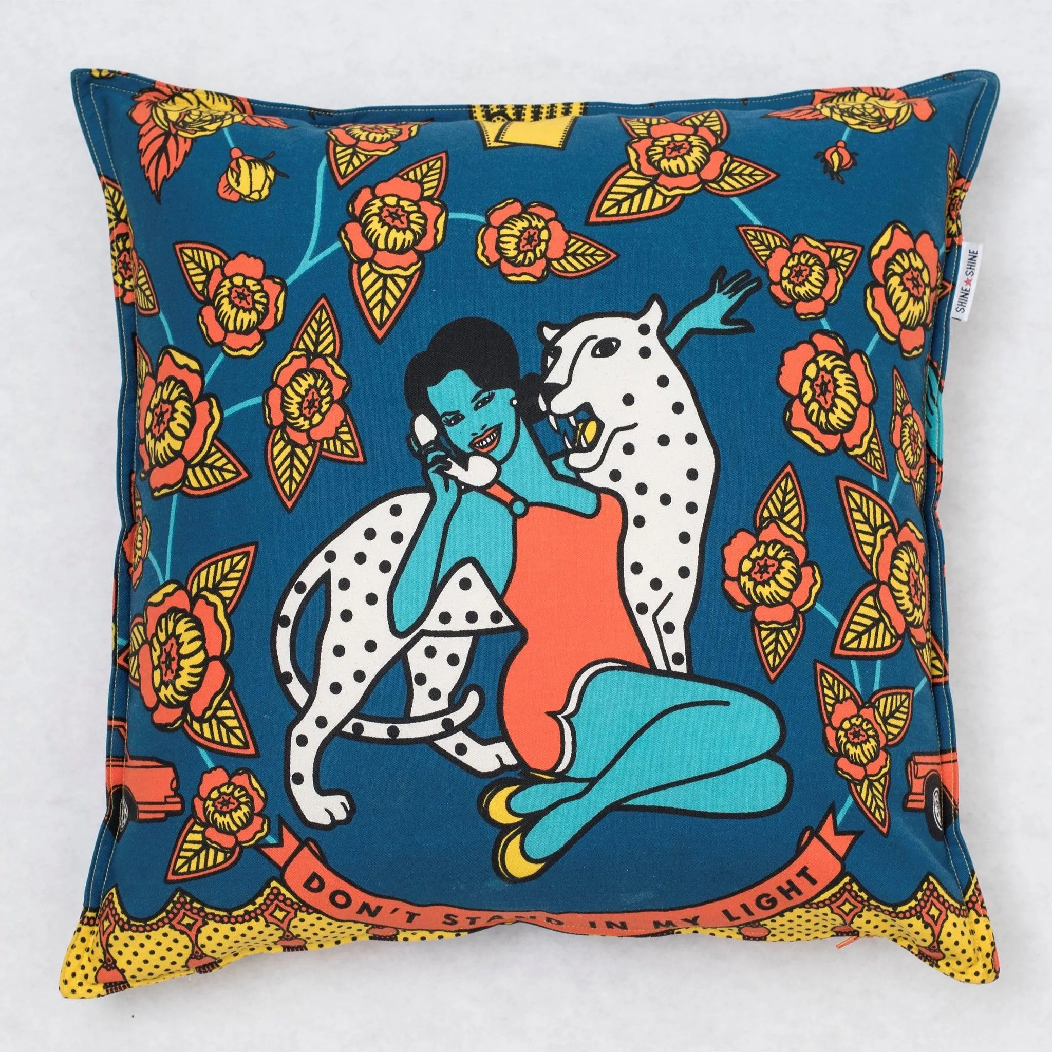 Lady Navy Blue Throw Pillows