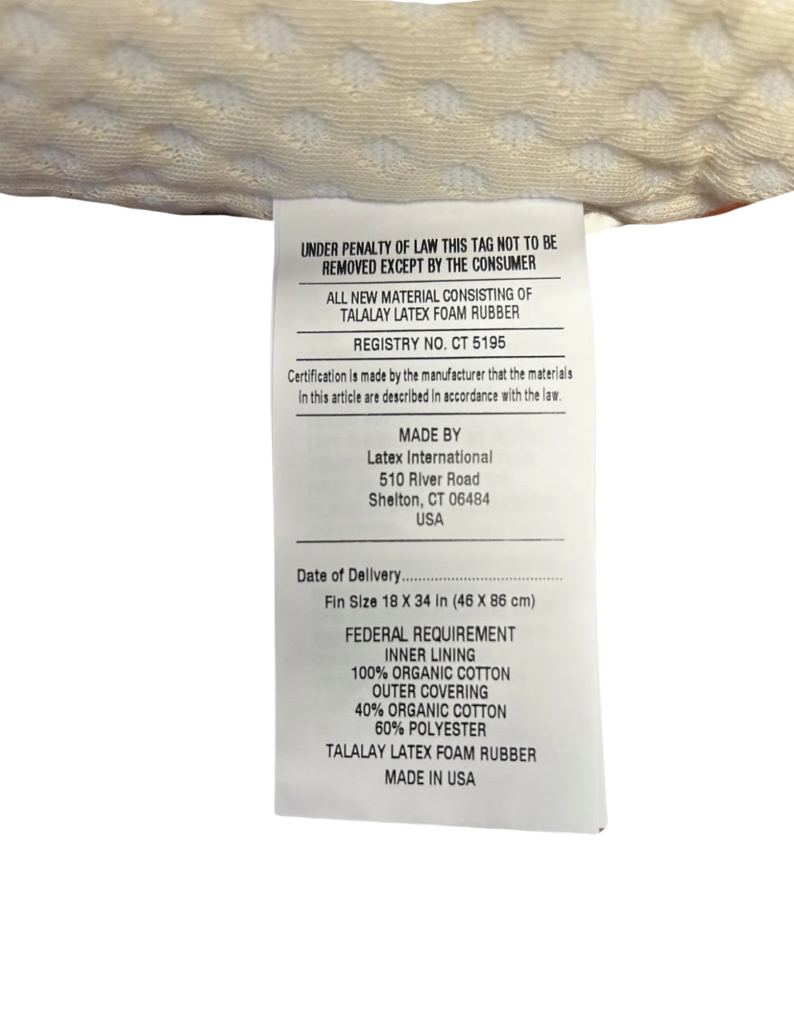 Latex International Rejuvenite Natural High Profile Pillow