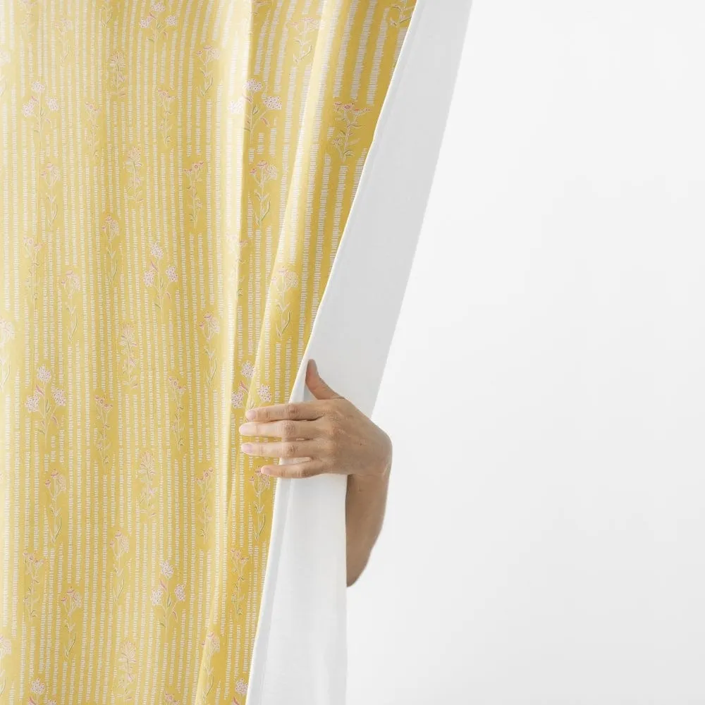 Lemon Blossom Dots Curtain Set