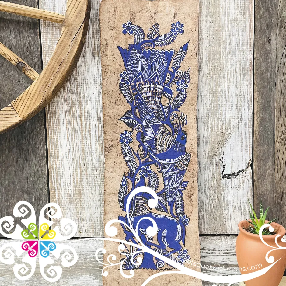 Long Medium Fauna Designs - Amate Paintings