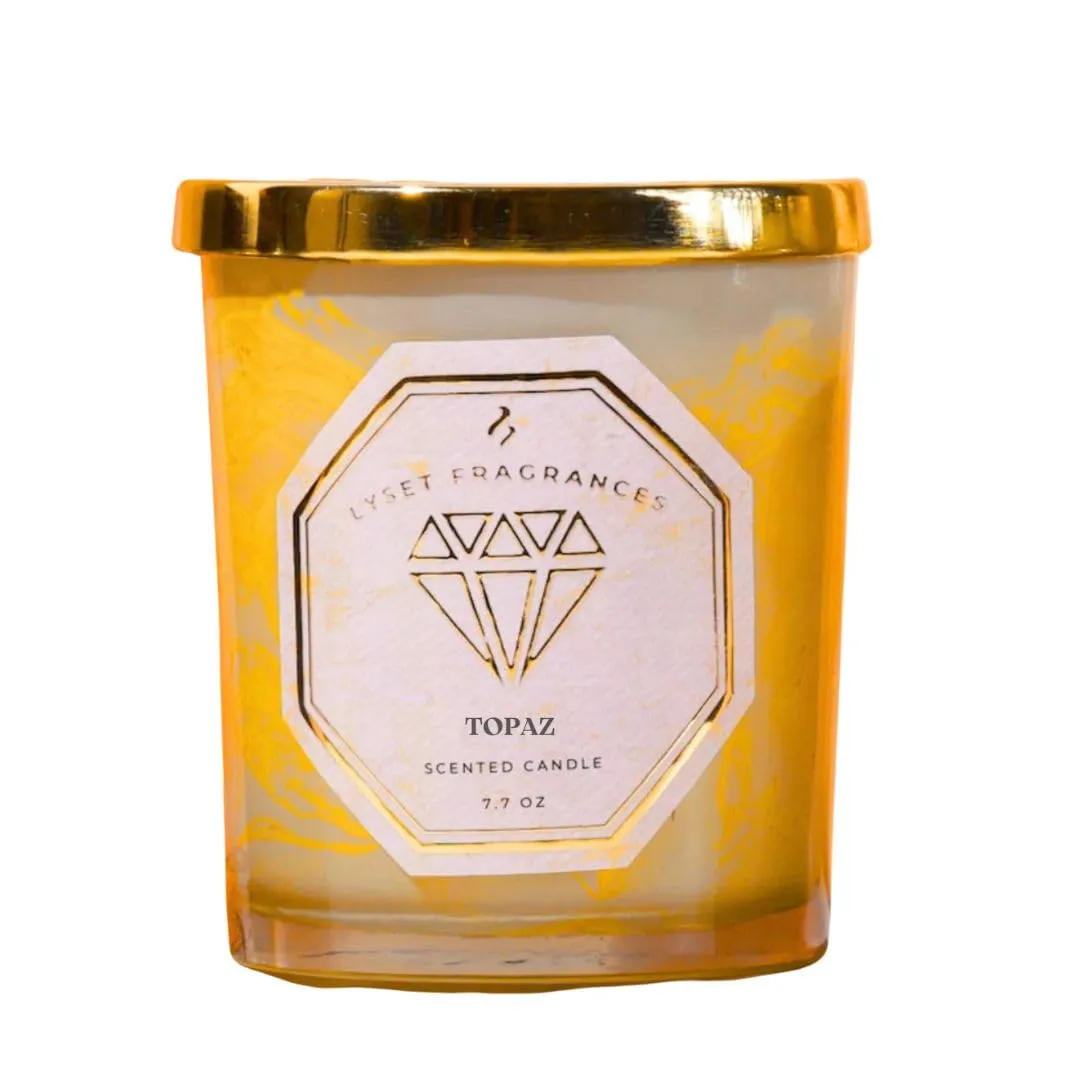 Lyset Fragrances Topaz Scented Candle with Double Wicks Refreshing Peppermint, Warm Musk, and Sweet Vanilla Fragrance Blend Aromatherapy Candle for Relaxation& Decoration and Gift Purpose(Pack of 1)