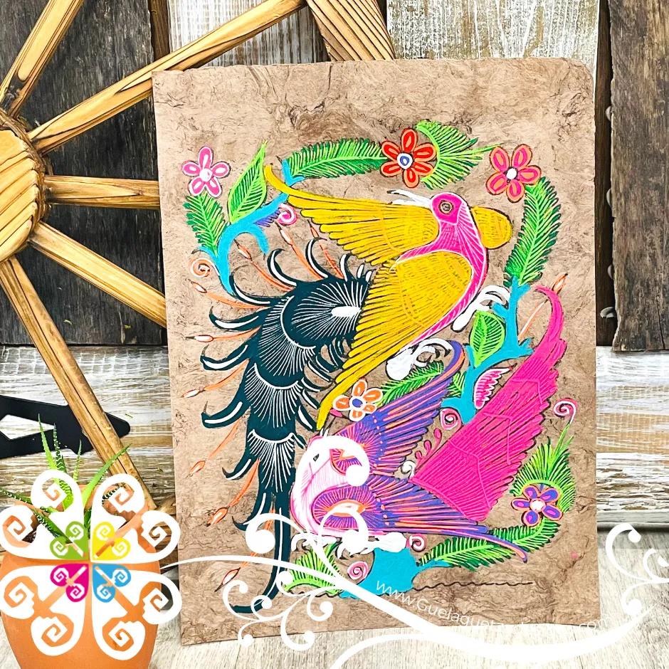 Medium Fauna Designs - Amate Paintings