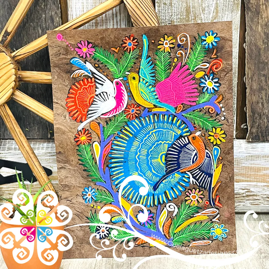 Medium Fauna Designs - Amate Paintings