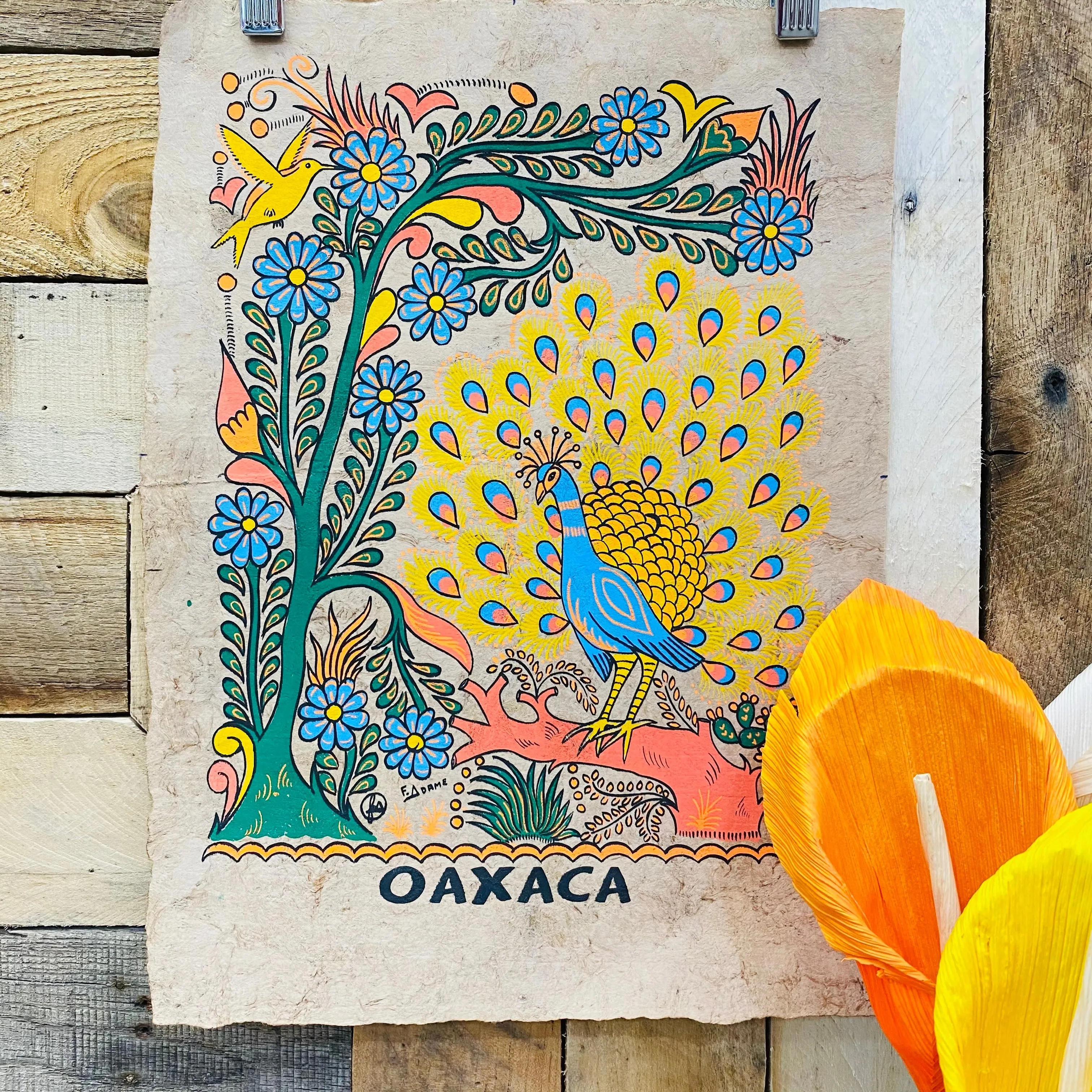 Medium Fauna Designs - Amate Paintings