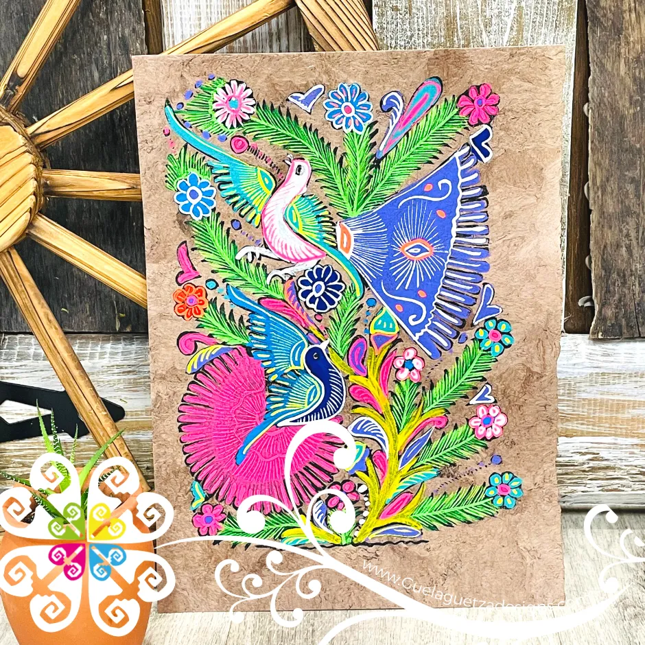 Medium Fauna Designs - Amate Paintings