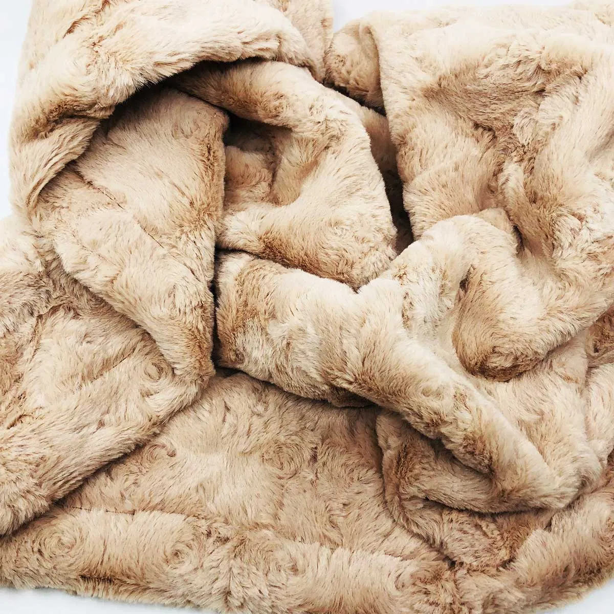 Minky Pet Blankets in Camel Rosette Pattern