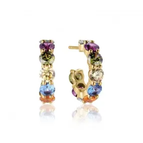 Multicoloured Zirconia Belluno Creolo Earrings SJ-E42115-ACZ-SG
