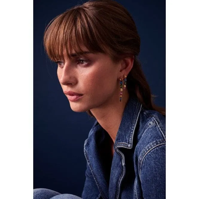 Multicoloured Zirconia Ellisse Lungo Otto Earrings SJ-E2324-XCZ-YG