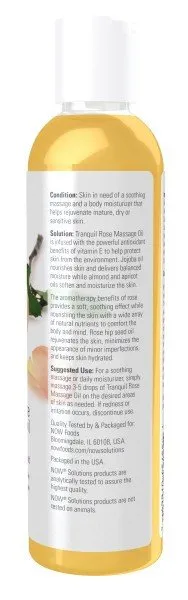 Now Foods Solutions Tranquil Rose Massage Oil 8 oz Oil