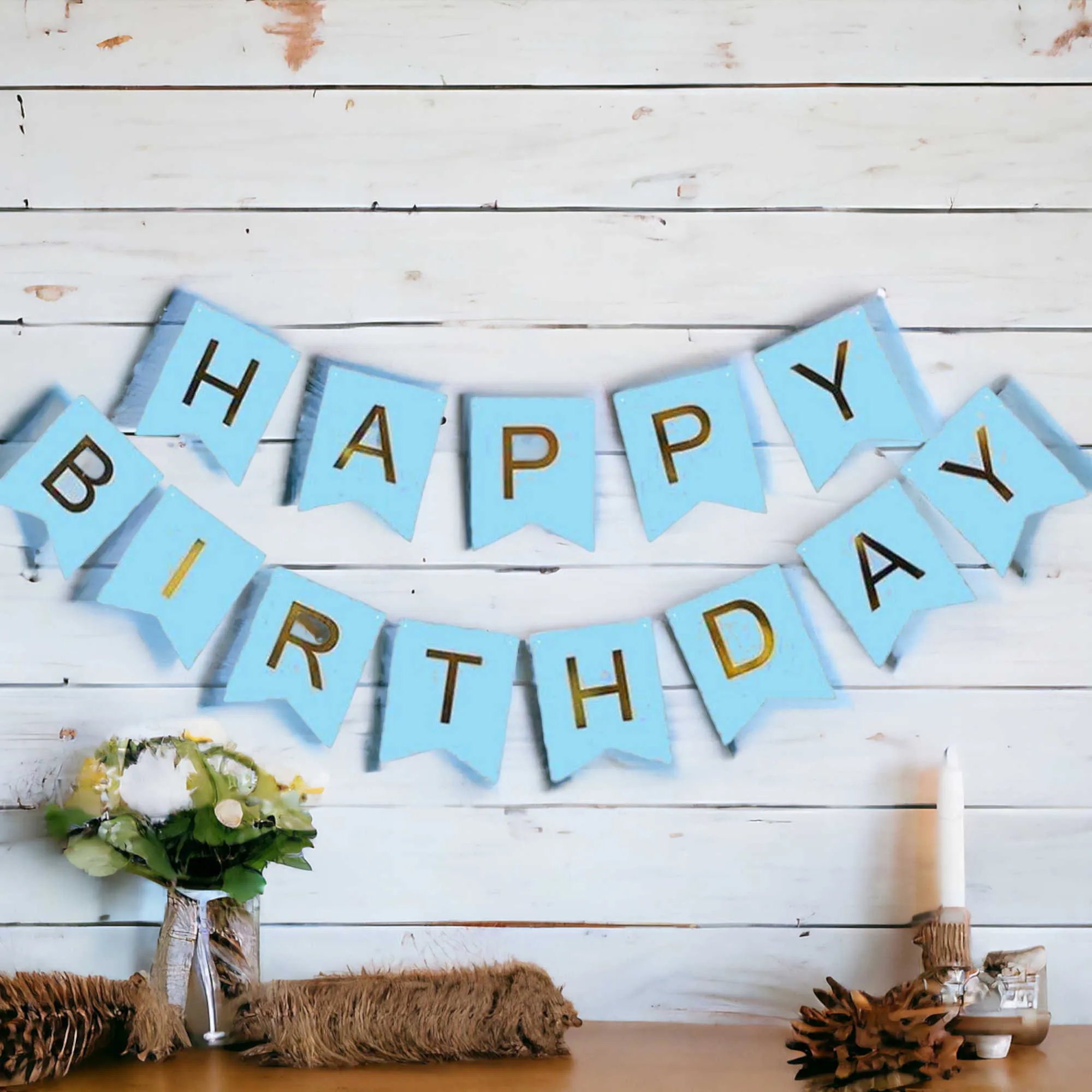 Pack of 2 Happy Birthday Wall Hanging Paper Banner Set For Party Decoration