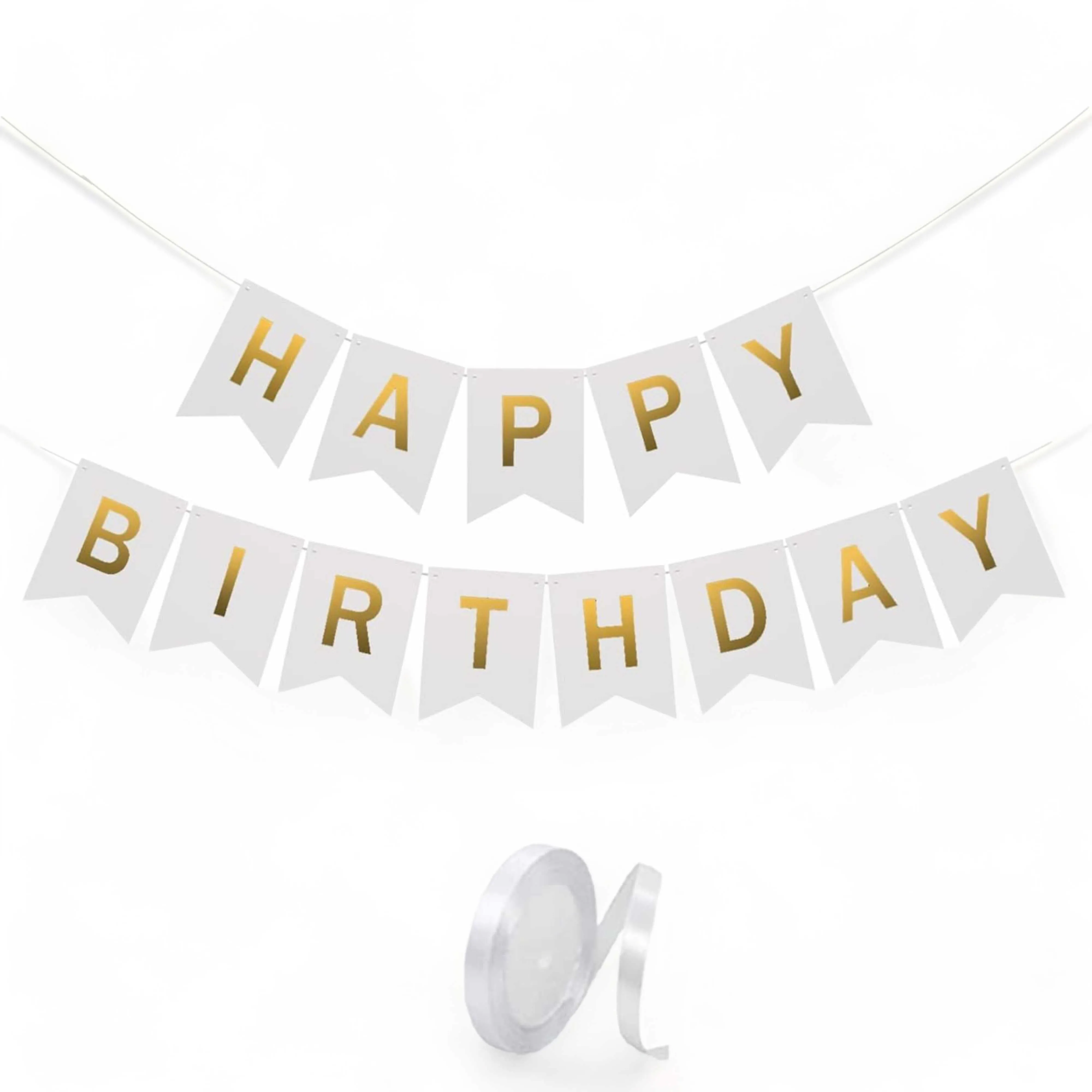 Pack of 2 Happy Birthday Wall Hanging Paper Banner Set For Party Decoration