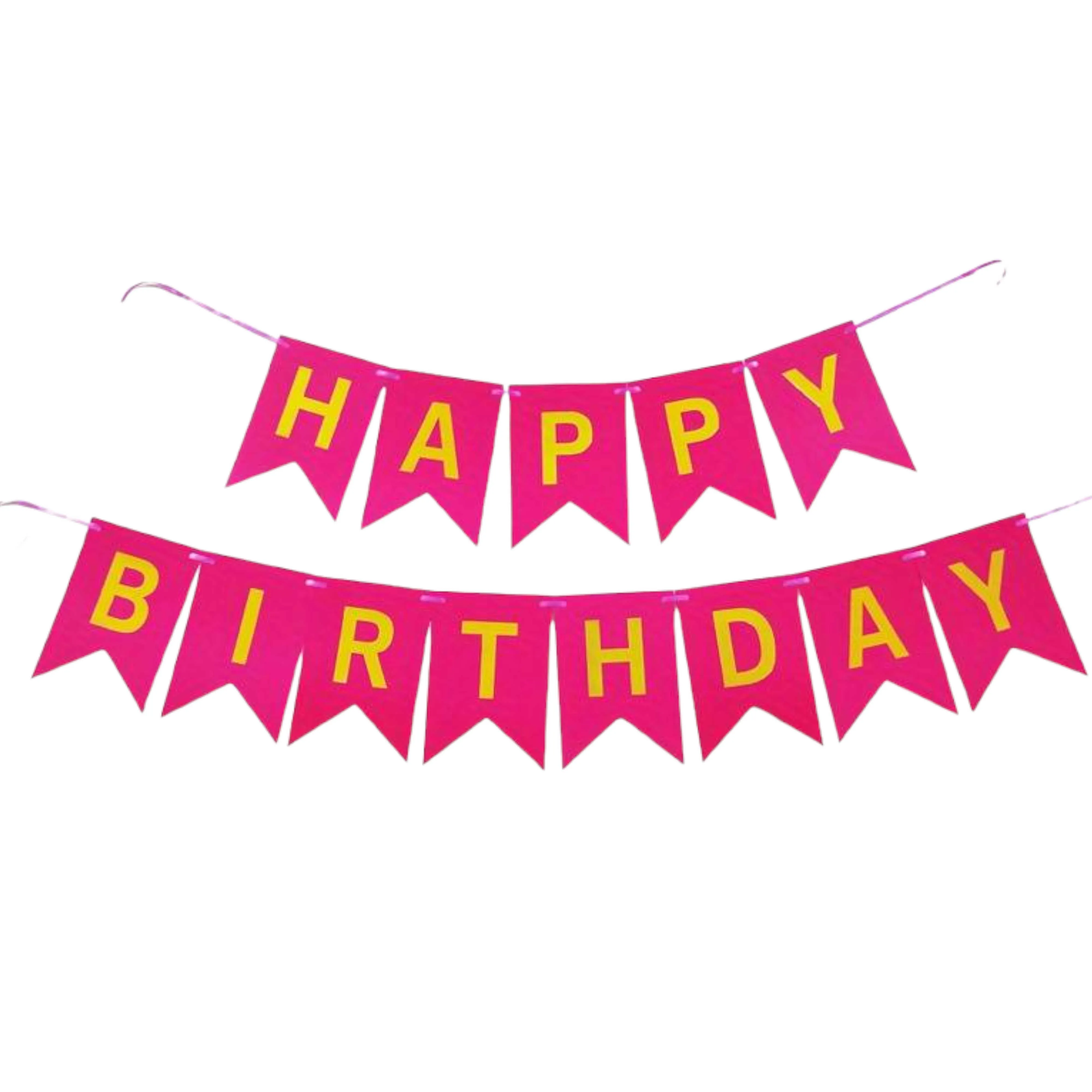 Pack of 2 Happy Birthday Wall Hanging Paper Banner Set For Party Decoration