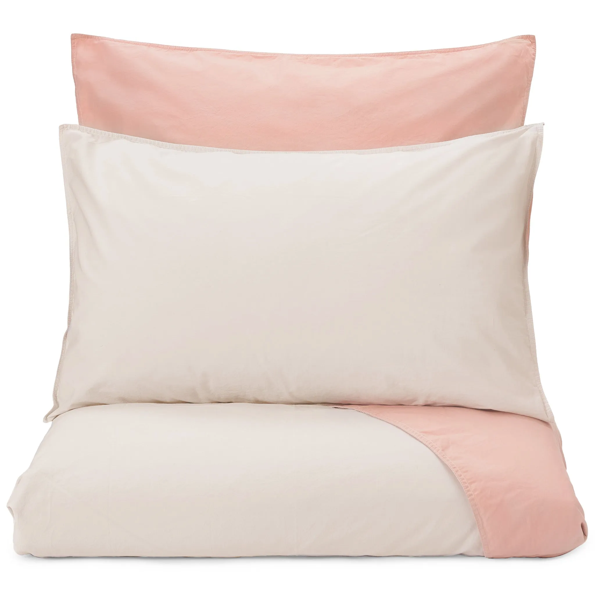 Peral Percale Bedding [Natural/Light dusty pink]