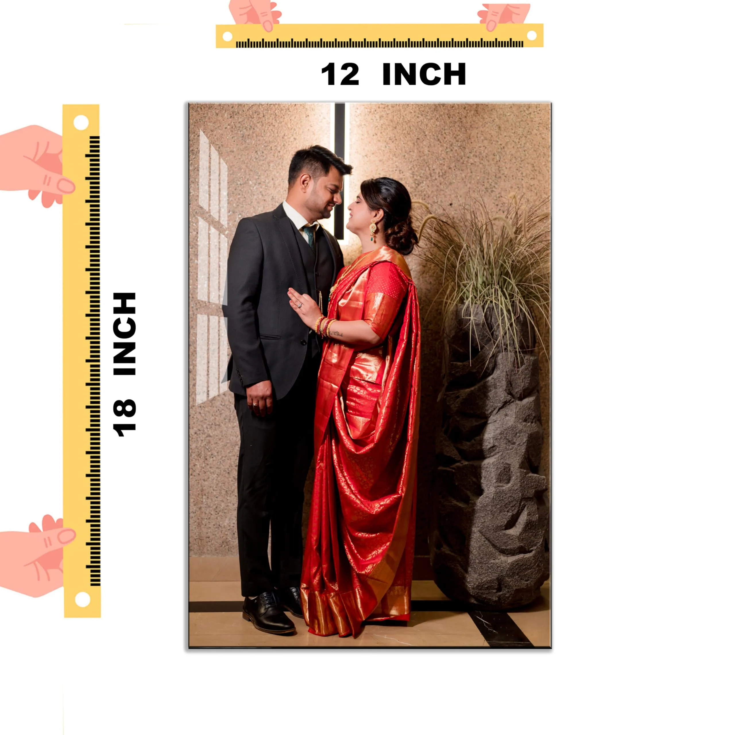 PICASSO SIGNAGE Personalized Photo Frame Transparent Acrylic Wall Mount Frameless Customized Photo Gift For Anniversary, Birthdays, Couple (8x12 inches)