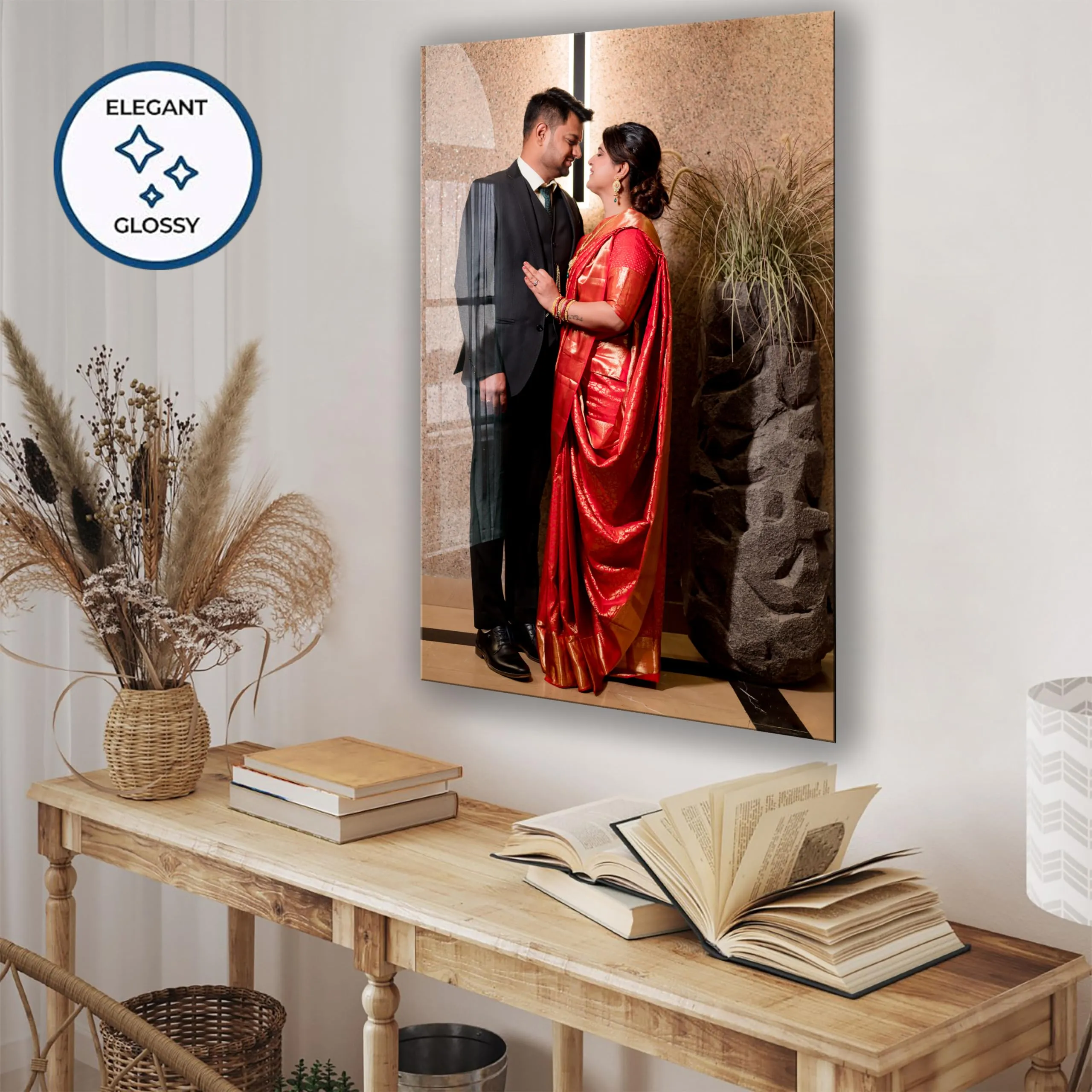 PICASSO SIGNAGE Personalized Photo Frame Transparent Acrylic Wall Mount Frameless Customized Photo Gift For Anniversary, Birthdays, Couple (8x12 inches)