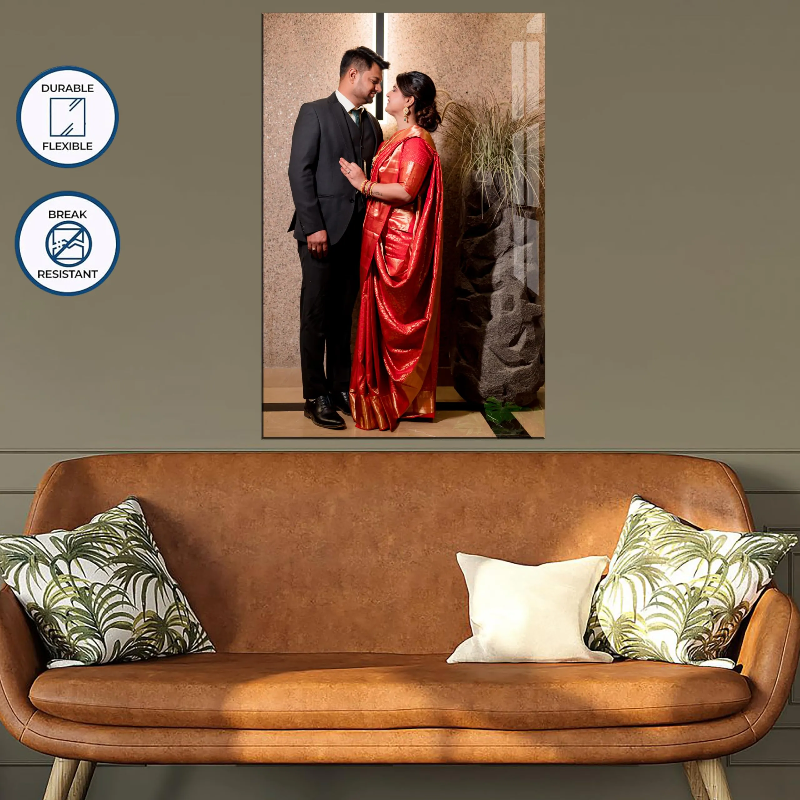 PICASSO SIGNAGE Personalized Photo Frame Transparent Acrylic Wall Mount Frameless Customized Photo Gift For Anniversary, Birthdays, Couple (8x12 inches)