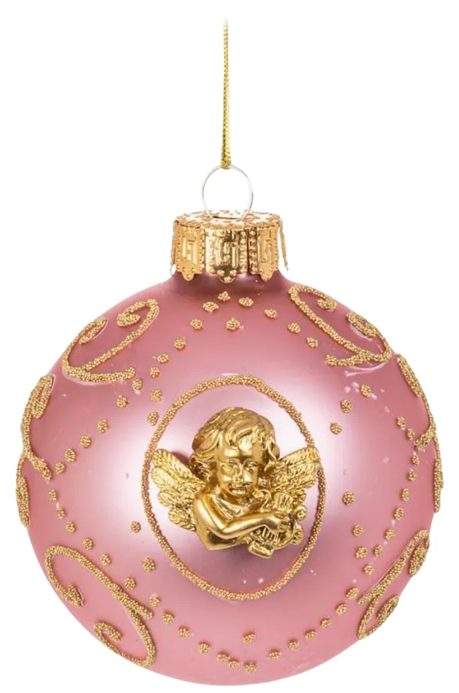 Pink Cherub Ornament