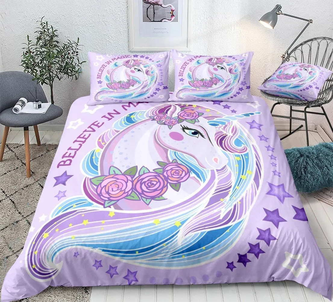 Pink Princess Unicorn Bed Set