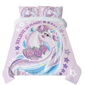 Pink Princess Unicorn Bed Set