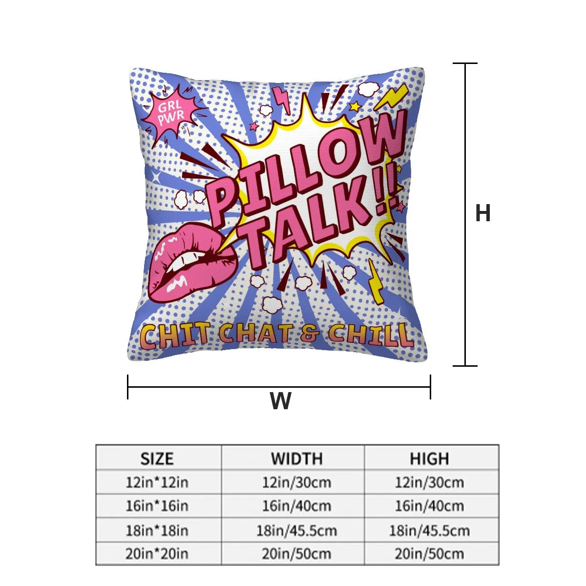 Pop Art Teenager Pillow Talk cover, Colorful Teen Bedroom Decor