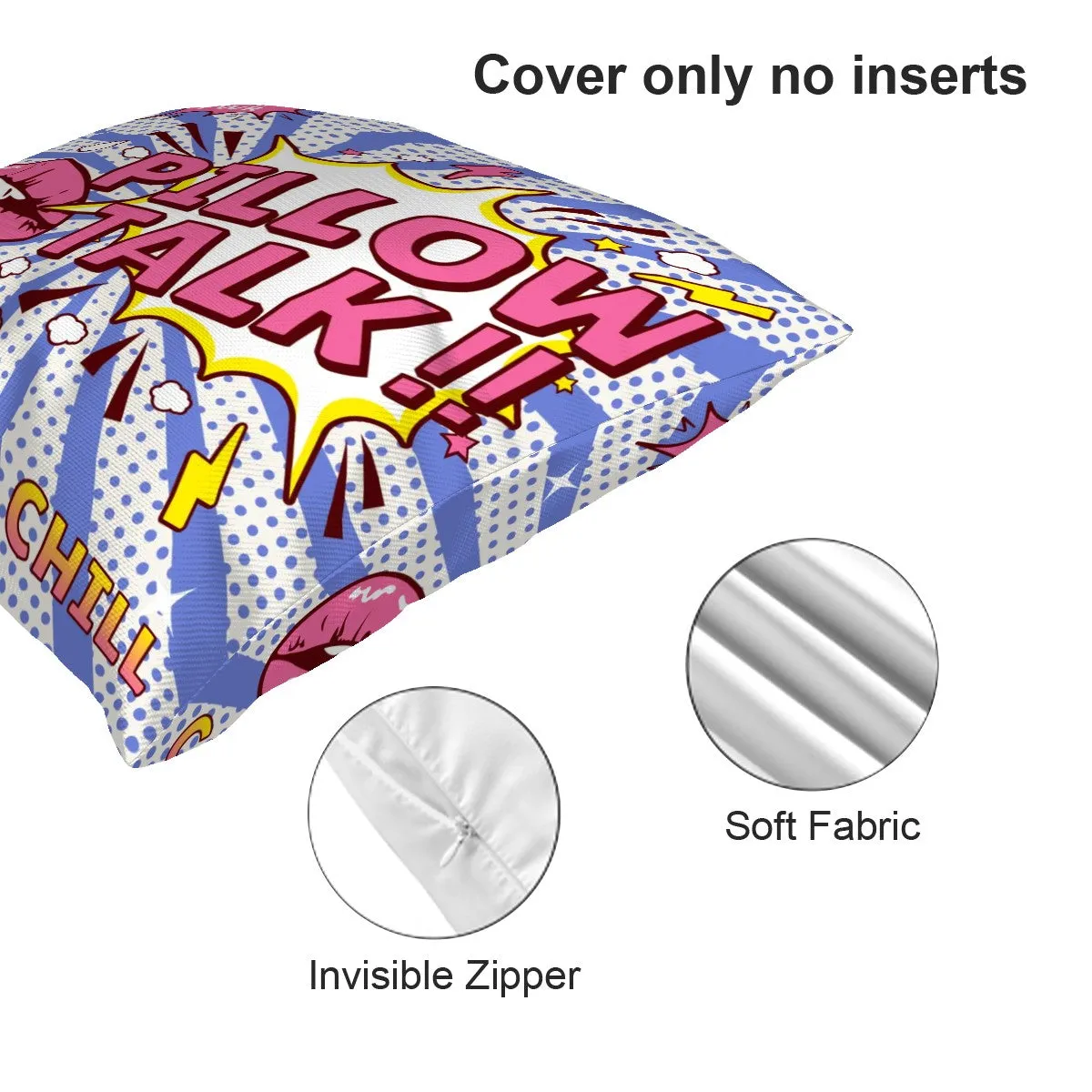 Pop Art Teenager Pillow Talk cover, Colorful Teen Bedroom Decor