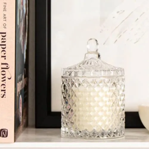 Premium Rose Aromatherapy Candle in Crystal Jar- 100% Pure Soy Wax, Natural Fragrance for Relaxation and Tranquility | Smoke-Free | Rose Fragrance Candle for Home & Gift Sets (340G (4 * 85G))