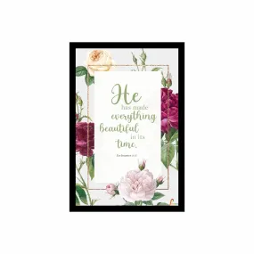 Printality Wall Photo Frame Ecclesiastes 3:11 Bible Verse Printed Wall Hanging Big Size 12 x 18 inches Photo Frames for wall dacoration,Wood, Multicolor