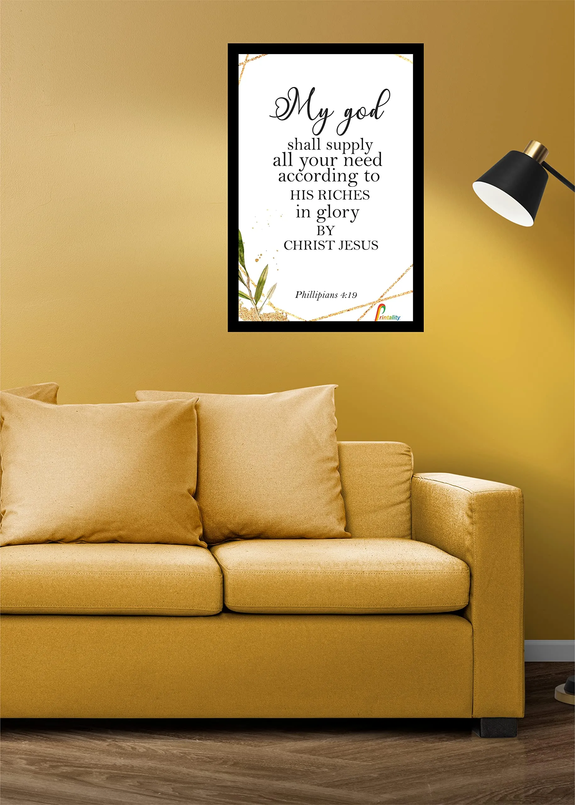 Printality Wall Photo Frame My god Shall Supply Bible Verse Printed Wall Hanging Photo Frame for Home Photo Frames for wall dacoration