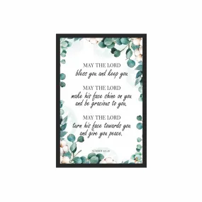 Printality Wood Wall Photo Frame May The Lord Bible Verse Printed Wall Hanging Big Size 12 X 18 Inches Photo Frames For Wall Dacoration (Multicolor)
