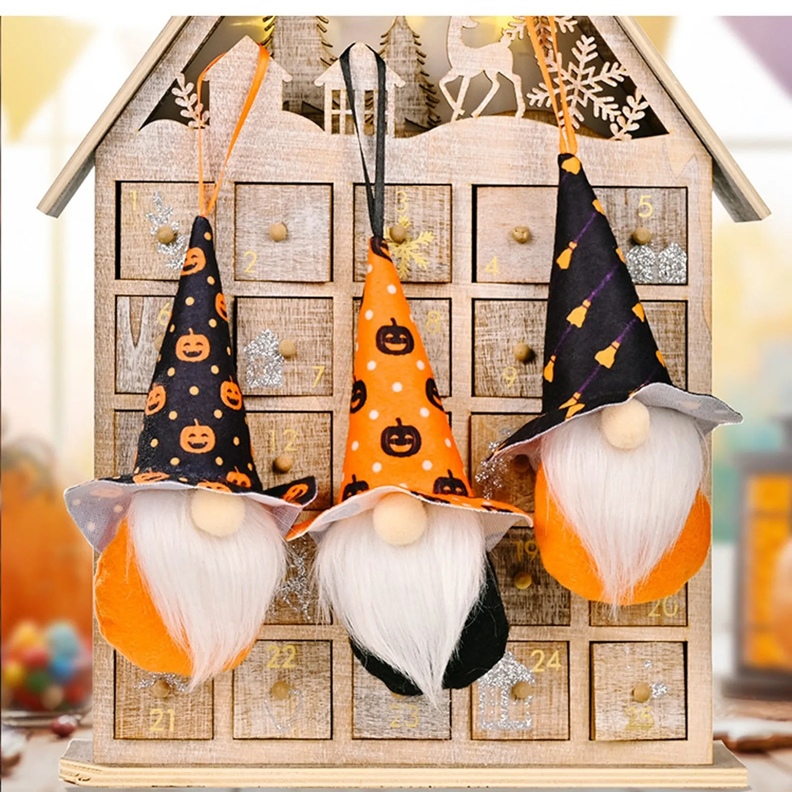 Pumpkin Halloween Decoration Party Decor For Home 2021 Pendant Kids Gift Faceless Doll Plush Beard Faceless Dwarf Doll