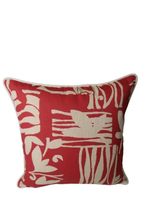 ReTexStyled Red & White Whimsical Pillow Cover