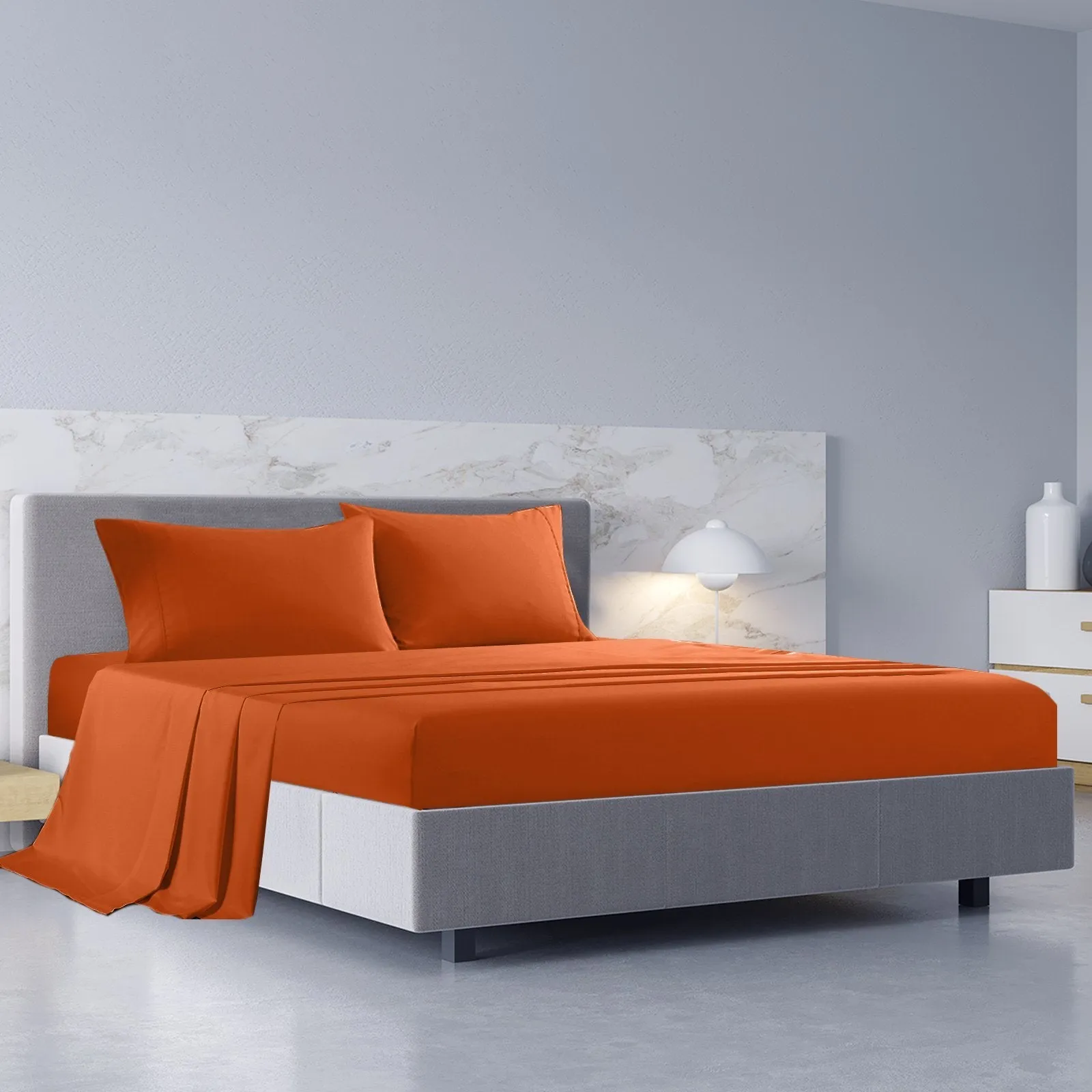 Royal Comfort 1000TC Hotel Grade Bamboo Cotton Sheets Pillowcases Set Ultrasoft King Cinnamon
