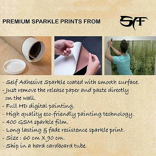 SAF paintings Abstract Art Unframed vinyl Sparkle Coated Painting For Home Decor And Office||For Bedroom,Living Room Home wall and Office Interior EXRP-1242