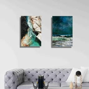 SAF set of 2 modern art canvas Wall Paintings For Home Decoration | Abstract framed Canvas Painting | Canvas Painting For Wall Decoration 12 inch x 18 inch CV-38016