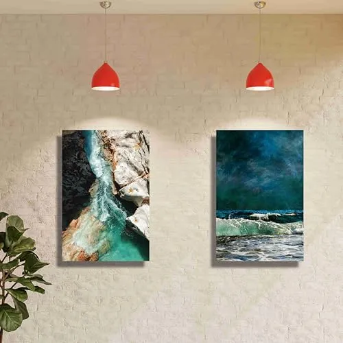 SAF set of 2 modern art canvas Wall Paintings For Home Decoration | Abstract framed Canvas Painting | Canvas Painting For Wall Decoration 12 inch x 18 inch CV-38016