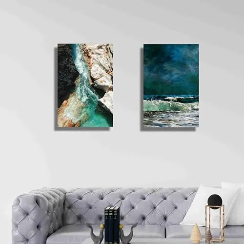 SAF set of 2 modern art canvas Wall Paintings For Home Decoration | Abstract framed Canvas Painting | Canvas Painting For Wall Decoration 12 inch x 18 inch CV-38016