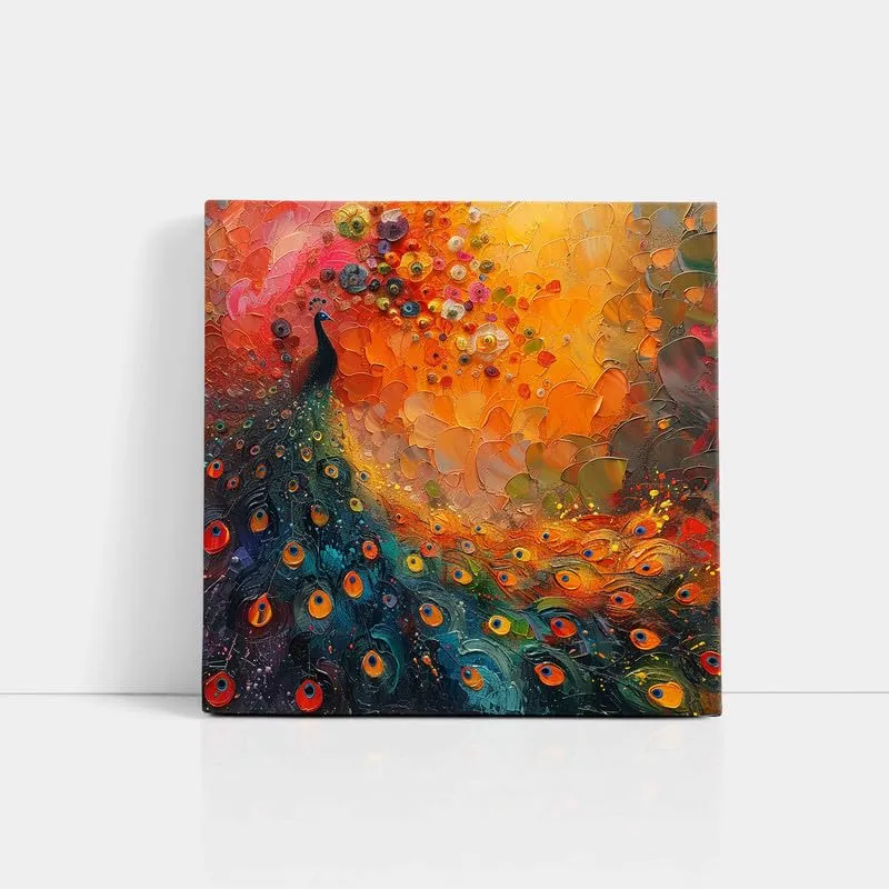 SAF Wooden Framed Peacock Canvas Wall decor Painting for Home and office || Home décor Painting,Living Room, Bedroom,Office Room Decor - Painting for Wall DecorationCV-38099