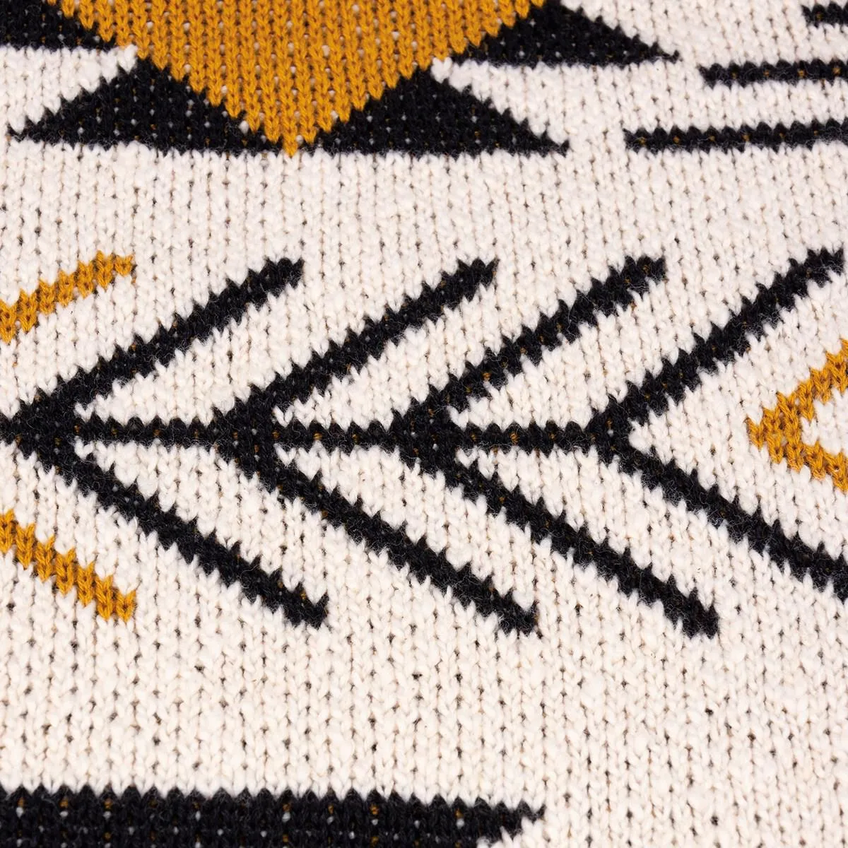 SAFFRON & BLACK AZTEC TASSEL THROW