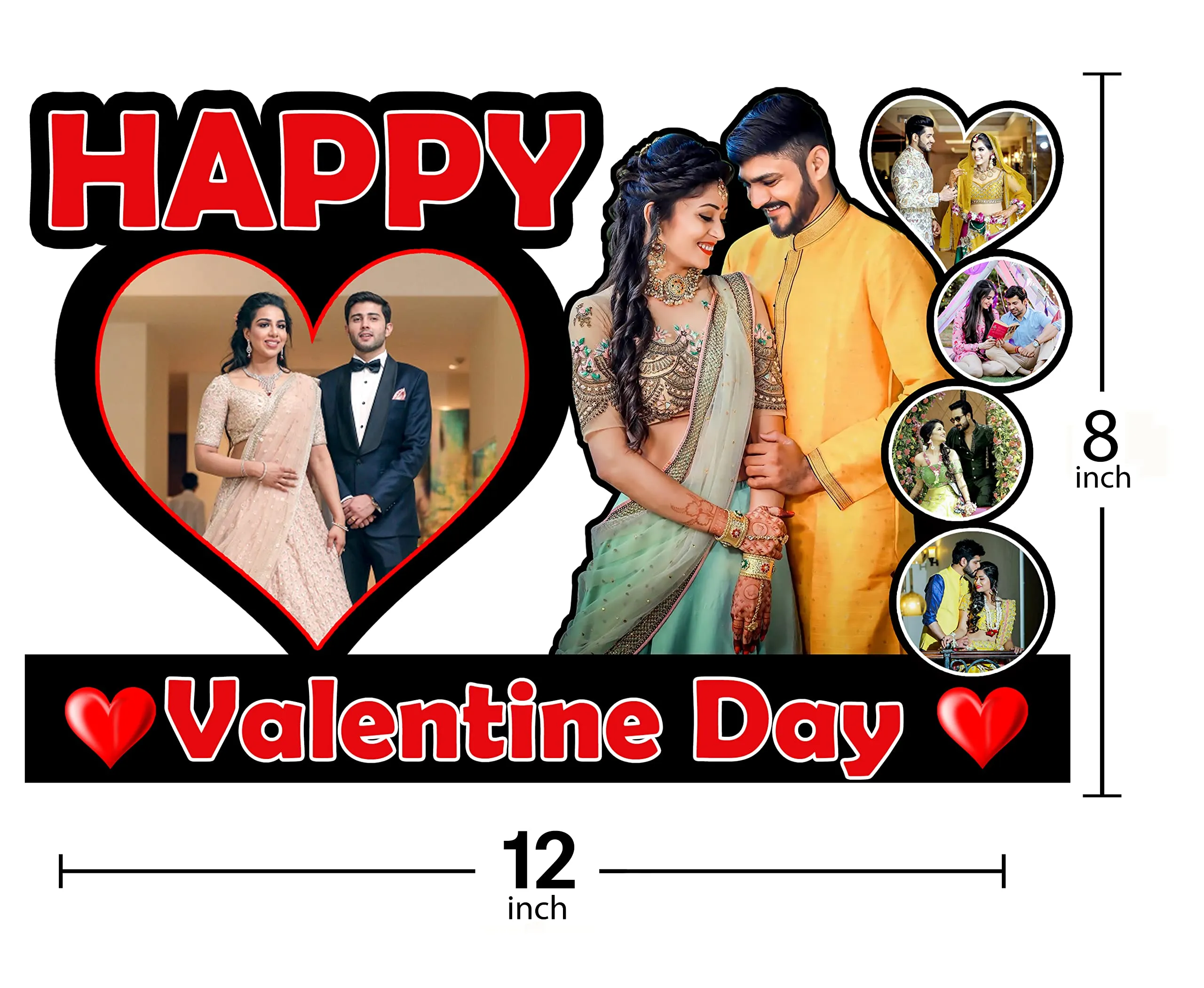 Shri Kanth Art® Customized Happy Anniversary Day Photo Frame with Standing Cut Out For Couple and Lover