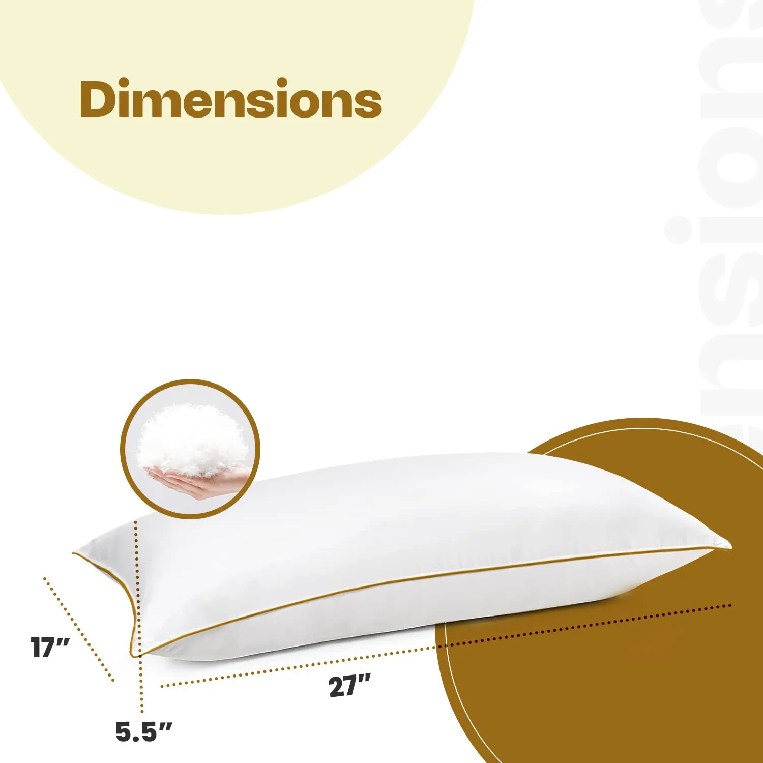 Sleepsia Large Fluffy Ultra Soft Hotel Pillows for Sleeping, Down Alternative-Microfiber Pillow for Side Back and Front Sleeper (Pack of 2) 17" X 27"